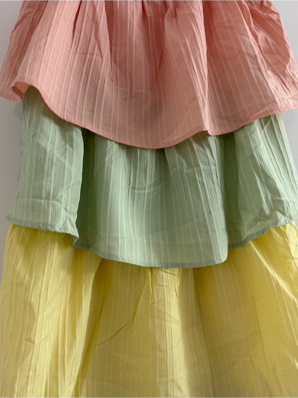 Lovelo Tiered Pastel Tank Babydoll Maxi Dress Small Preppy Bright Wedding Guest - Picture 6 of 12